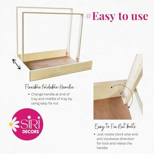 SIRI DECORE Baby Hamper Wooden Tray Basket For Baby Girl Gift Decoration Decorations Wooden Tray Gifting Tray - Image 4