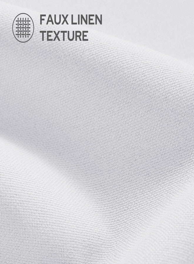 HOMEIDEAS 100% White Linen Blackout Curtains for Bedroom, 52 x 84 Inch Length 2 Panels Faux Linen Thermal Insulated Darkening Grommet Window Drapes for Living Room - Image 4