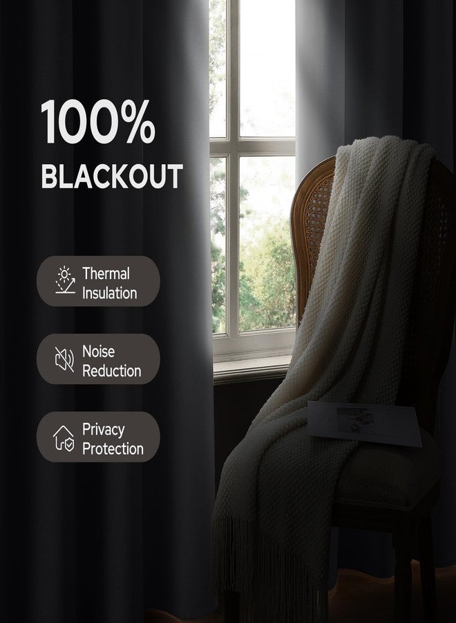 HOMEIDEAS 100% White Linen Blackout Curtains for Bedroom, 52 x 84 Inch Length 2 Panels Faux Linen Thermal Insulated Darkening Grommet Window Drapes for Living Room - Image 3