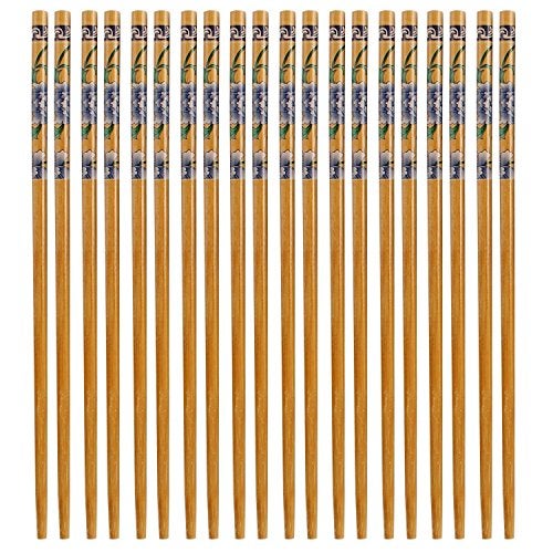 Amigozz Set of 10 Pairs Designer Natural Round Bamboo Reusable Chopsticks, Size 9.5 Inch(Color & Design May Vary) - Image 2