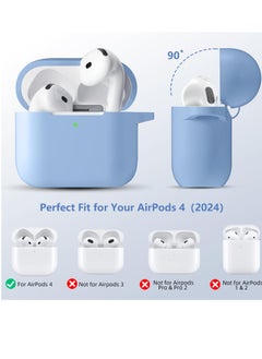 Compatible with AirPods 4 Case Cover for Women and Men, Automatic Snap Switch Security Locking Cover for Airpods 4th Generation 2024 Cases with Cleaner Kit and Keychain Front LED Visible Sky Blue - pzsku/Z5C91E005BB5E924BD4BCZ/45/_/1731081972/c3513d00-c2e9-49a6-94e3-79b7b4744ecc