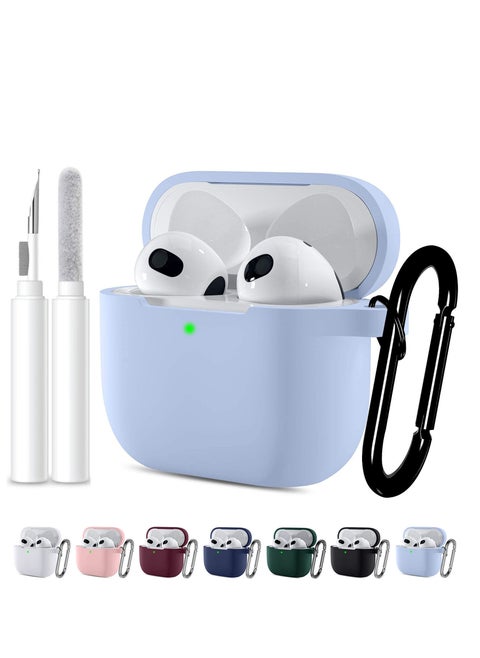 متوافق مع الرجال والنساء airpods 4 كم واقية ، تنطبق على الجيل الرابع من airpods 2024 كم واقية التلقائي قفل قفل أمان غطاء ، مع تنظيف كيت و keychain الجبهة الصمام مرئية السماء الزرقاء