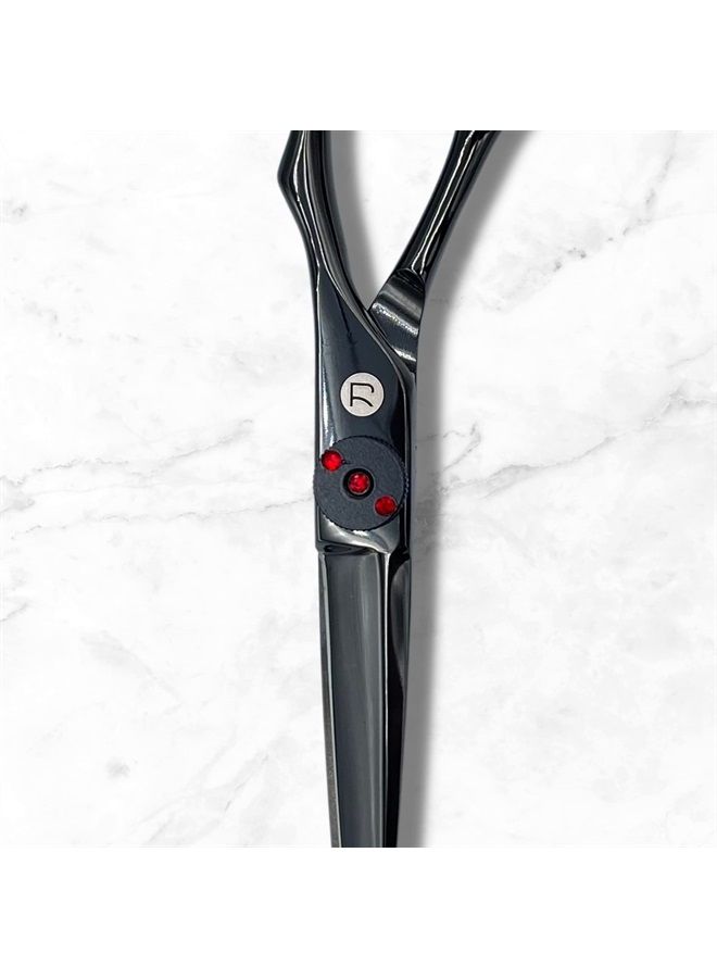Saki Shears مقص شعر تشيساي - مقصات قص شعر احترافية سوداء - مصنوعة من الفولاذ الياباني - حادة، متينة، 5.5" - مصممة للحلاقين ومصففي الشعر - Image 2