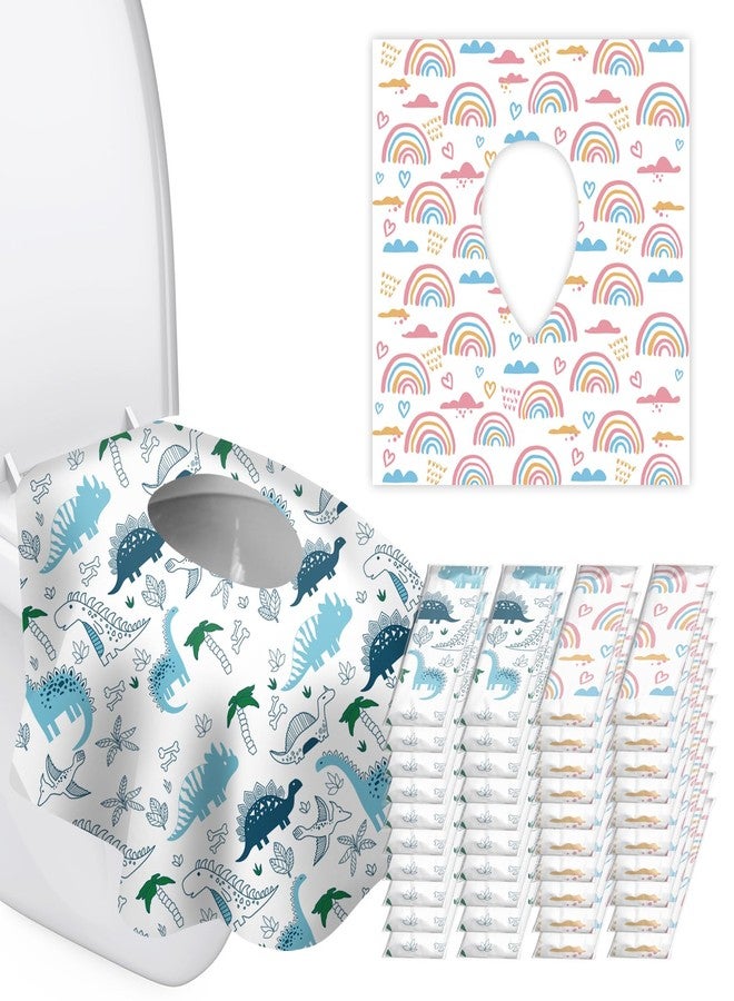 kimitimi 40 Pack Toilet Seat Covers Disposable for Kids Toddlers & Adults, Extra Large Waterproof Toilet Cover Individually Wrapped Travel Essential Portable Potty Training in Public Restrooms, Trip - KL & CH - Image 1