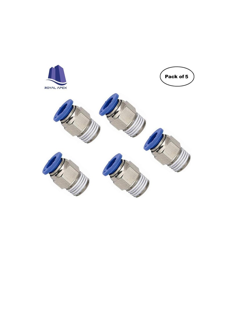 البولي يوريثين أنابيب ووصلات البولي يوريثين | دفع أنبوب هوائي لتوصيل التركيبات (مقبس ذكر - عبوة من 5 ، 8 مم × 1/4 بوصة) - Image 2