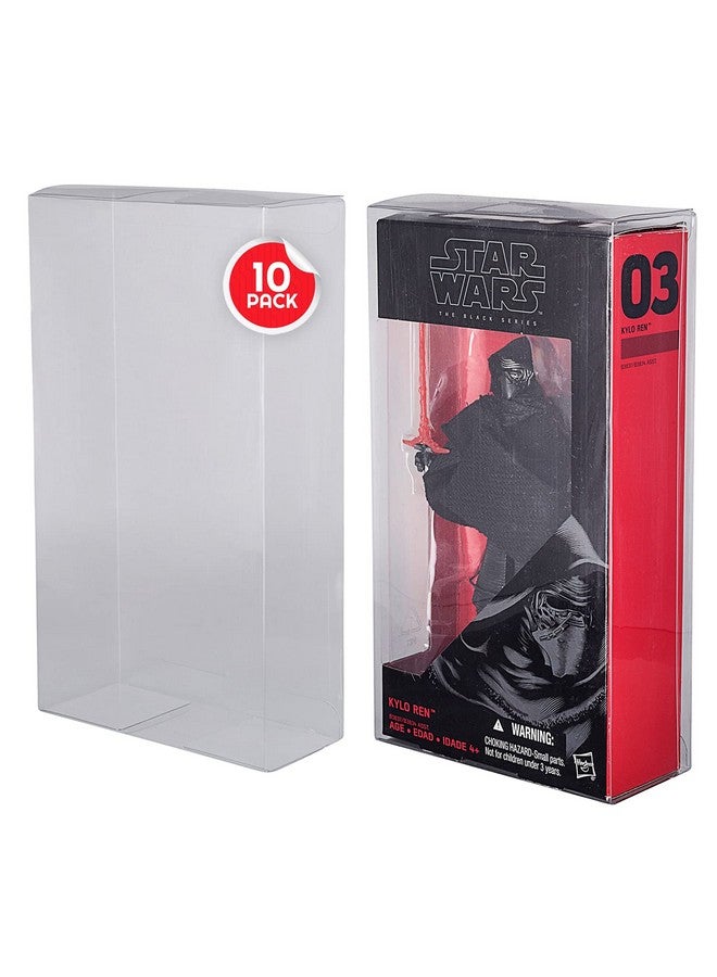 EVORETRO Action Figure Display Case Protector - 10 Pack - Compatible with Star Wars Black Series 6 Inch Figures - Thick, Clear PET Plastic Action Figure Display Case, Will Last for Years to Come - Image 1