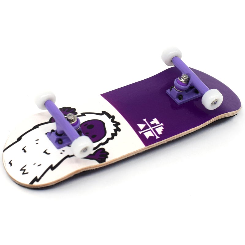 Teak Tuning 32mm Pro Fingerboard Heat Transfer Graphic Complete - Fully Assembled with Pro Level Parts - Pro Shaped Wood Deck (34x97mm), UltraSpin Wheels, Prodigy Trucks - Purple Yeti - Image 2