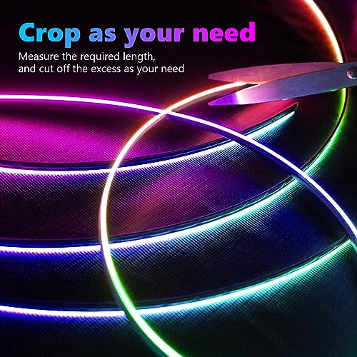 Amki Acrylic Interior Car Light, AMKI Car LED Strip Light with APP Sub Control, Car Accessories Fiber Optic Car Ambient Light Kit with RGB Dreamcolor 22 in 1 and 175 inches 593 LEDs 213 DIY and Music Modes - Image 5