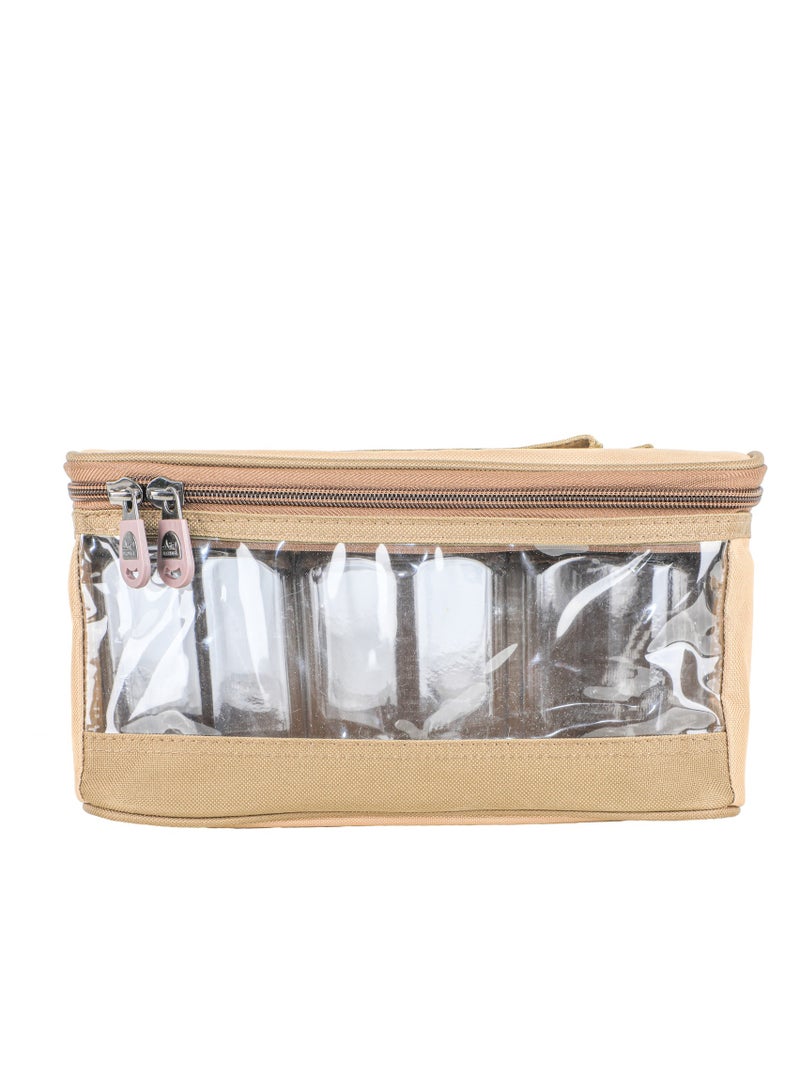 الغافة شنطة علب بهارات ,عدد 3قطع  , سعة 850 ملي, لون كاكي , من  الغافة - Image 4