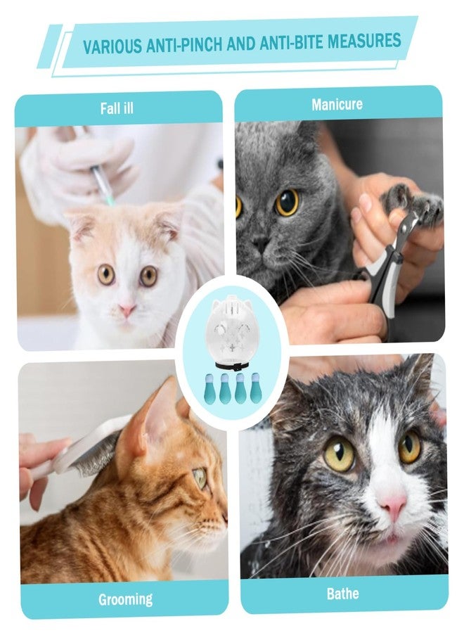 squishy 5PCS Cat Muzzle, White Cat Mask for Grooming and Nail Trimming, Soft Cat Face Cover with Adjustable Strap, Breathable Design for Comfort (Transparent+Green) - Image 5