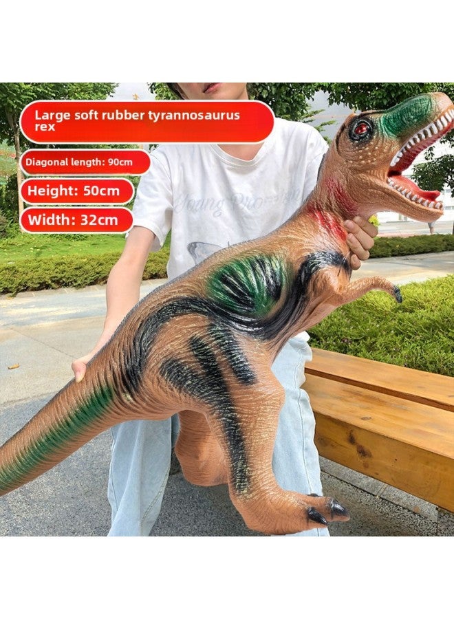 Large Soft Rubber Dinosaur Toy Simulation Plastic Animal Model Sound Early Education Bavaregre Children's Carpet Wholesale-Color:Medium Blue Triceratops 30cm-Specifications:Story Music Edition - Image 3