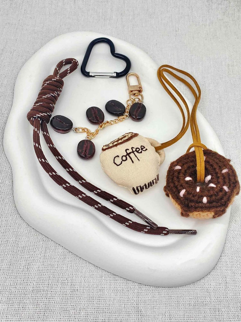 Joedy Bag Charms for Women Handbags, Purse Charms for Women, Cute Keychains for Backpacks, Kawaii Bag Charm(Coffee) - Image 4