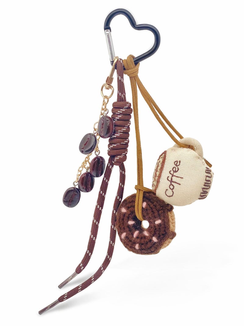 Joedy Bag Charms for Women Handbags, Purse Charms for Women, Cute Keychains for Backpacks, Kawaii Bag Charm(Coffee) - Image 1