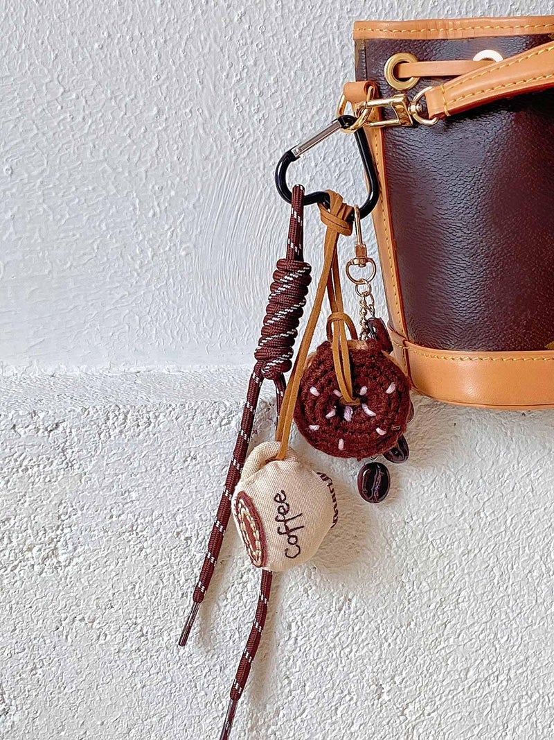 Joedy Bag Charms for Women Handbags, Purse Charms for Women, Cute Keychains for Backpacks, Kawaii Bag Charm(Coffee) - Image 2