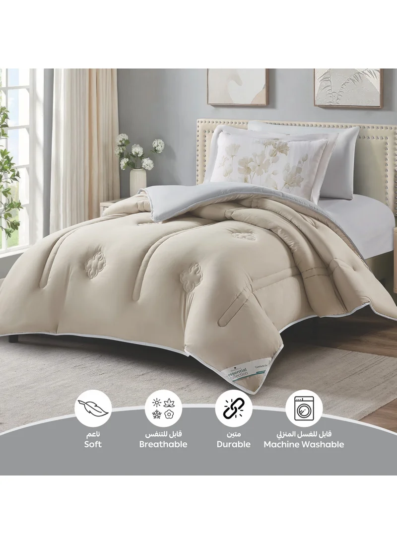 Donetella Bedding Comforter Set, Single Size Fits 120x200 cm - 4-Pcs Digital Print Quilted Bed Set, Microfiber Fabric - 1 Comforter, 1 Fitted Sheet, 1 Pillowcase And  1 Pillow Sham