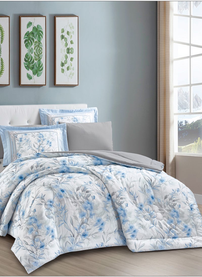 Comforter Set 4-Pcs Single Size Printed Reversible Bed FIt 170x 230 CM All Season Comforter With (350 GSM) Down Alternative Filling, French Grey - pzsku/Z5C9230A98A029E9EE522Z/45/_/1735035690/ea1b2193-2345-462d-8bf7-7840d51017e3