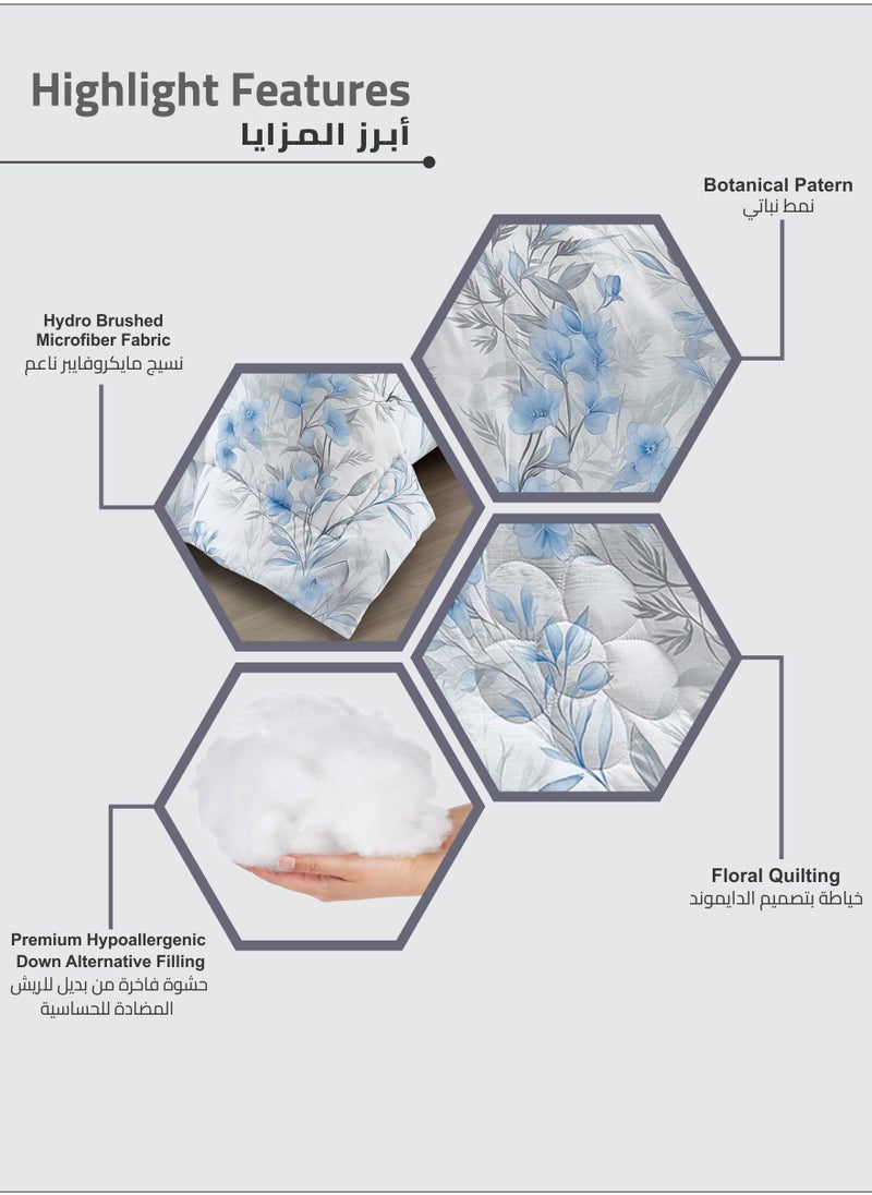 Comforter Set 4-Pcs Single Size Printed Reversible Bed FIt 170x 230 CM All Season Comforter With (350 GSM) Down Alternative Filling, French Grey - pzsku/Z5C9230A98A029E9EE522Z/45/_/1739622839/af5e93f5-62be-4ede-8777-d528e5aca37d