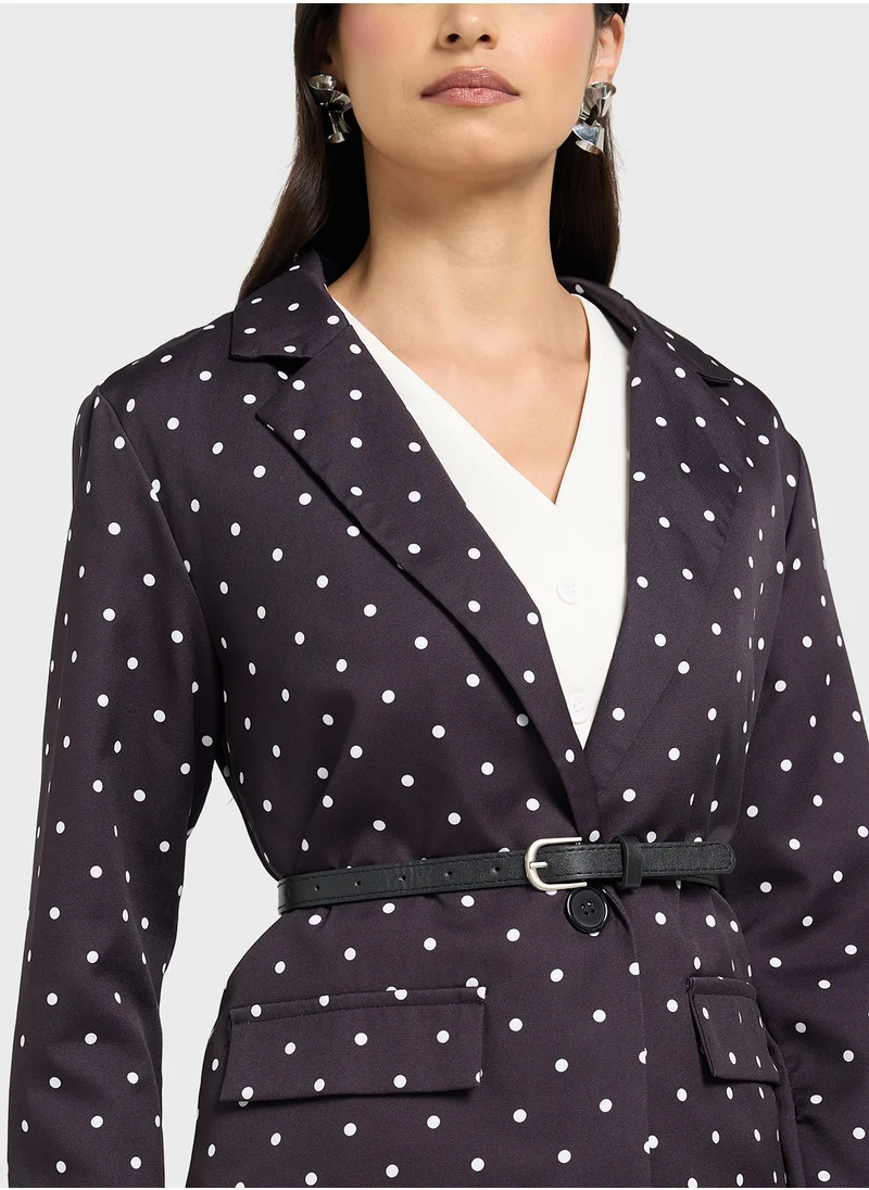 ELLA Polka Print Blazer