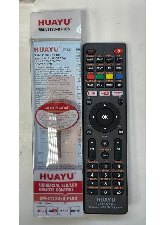 Huayu Universal rm-L1130 Remote Control Fits For All Brand Lcd Led Hd Smart Tv Sub Samsung Vizio Lg Sony Sharp Panasonic Toshiba  - Image 1
