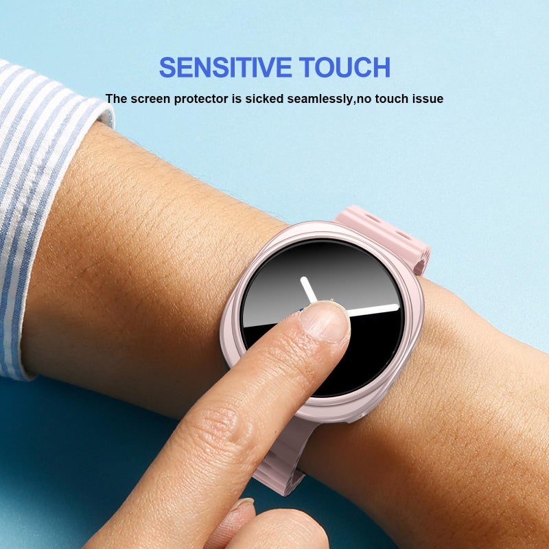 Cuteey 6+6 Pack for Samsung Galaxy Watch 8 Screen Protector Case 40mm, Hard PC Bumper Cover with Anti-Fog Tempered Glass Film for Galaxy Watch 8 Accessories Women - Image 3