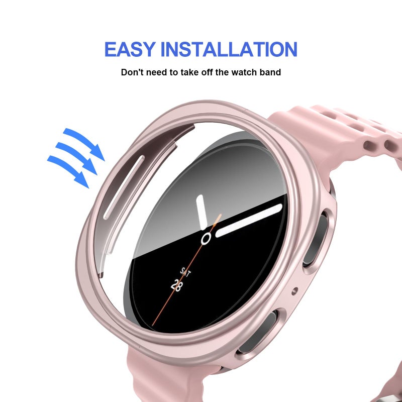Cuteey 6+6 Pack for Samsung Galaxy Watch 8 Screen Protector Case 40mm, Hard PC Bumper Cover with Anti-Fog Tempered Glass Film for Galaxy Watch 8 Accessories Women - Image 5