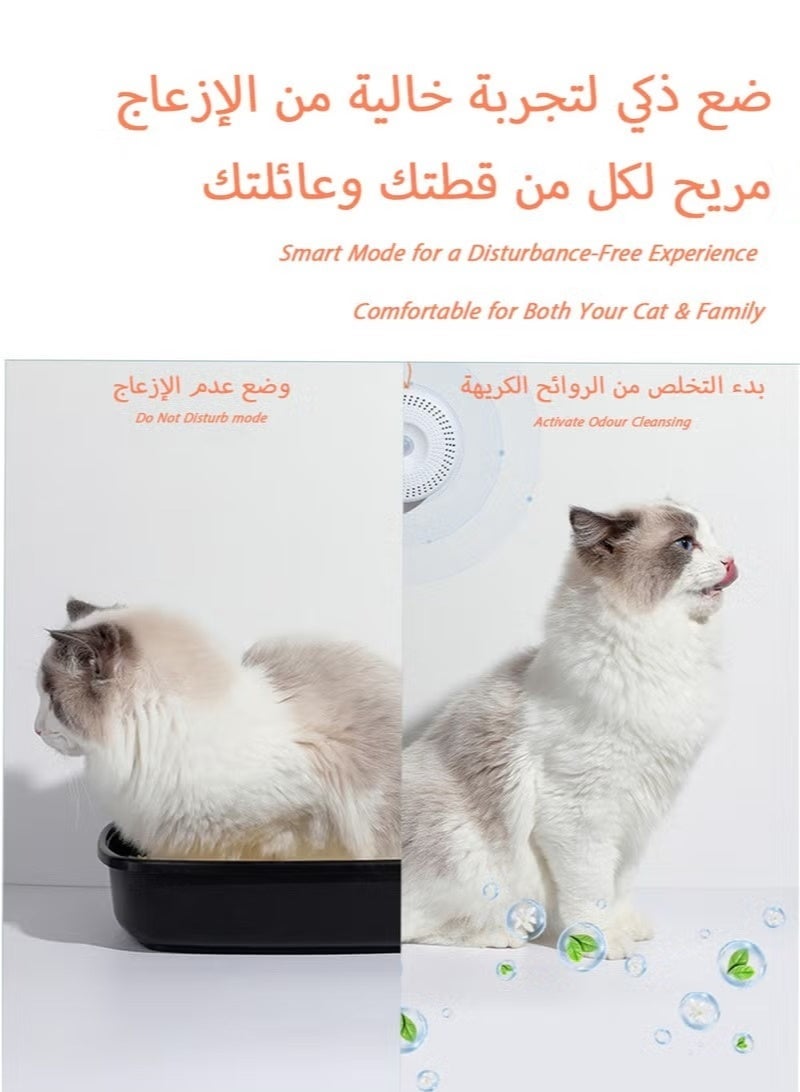 Smart Cat Litter Box Deodorizer - Automatic Pet Odor Eliminator & Dust Purifier, 99% Bacteria Removal, Silent & Chemical-Free Safety for All Cats – White - Image 5