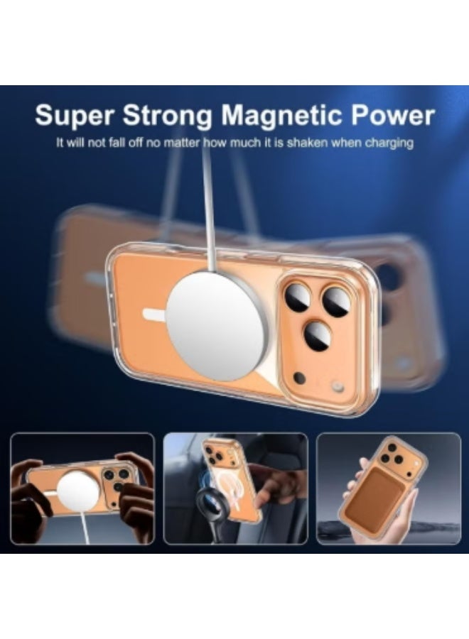 RTZ 3in1 case for iPhone 17 Pro, a set consisting of a protective case that is scratch and yellowing-resistant in the short term and supports MagSafe wireless charging, a shatterproof screen protector, and a glass camera protector, a complete set to protect your device from scratches, drops and breakage (3in1) - Image 2