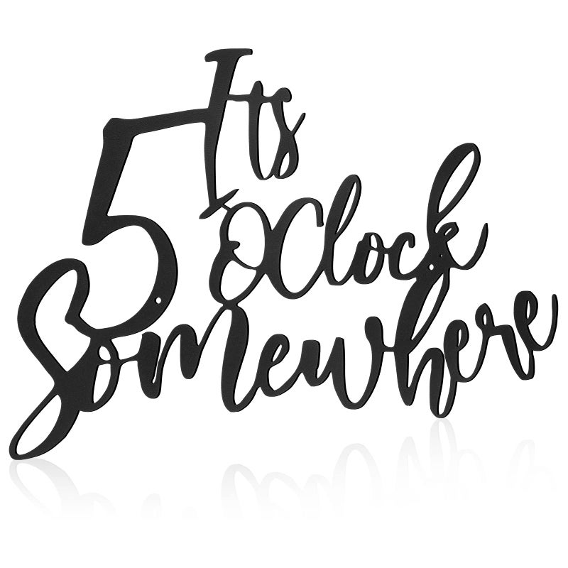 Demissle Metal Bar Decorations for Home Its 5 Oclock Somewhere Wall Decor 10 x 15 Vintage Retro Metal Bar Wall Art Hanging Sign for Home Salon Garage Basement KitchenClassic Color