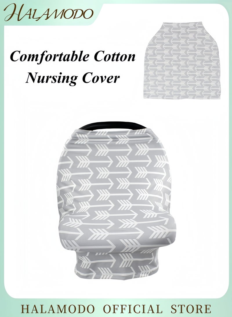 هالامودو غطاء رضاعة متعدد الوظائف مظلة عربة الأطفال للحماية من الشمس غطاء تنفسي للعناية بالأم والطفل غطاء حماية الخصوصية الآمن قابل للغسيل في الآلة - Image 1