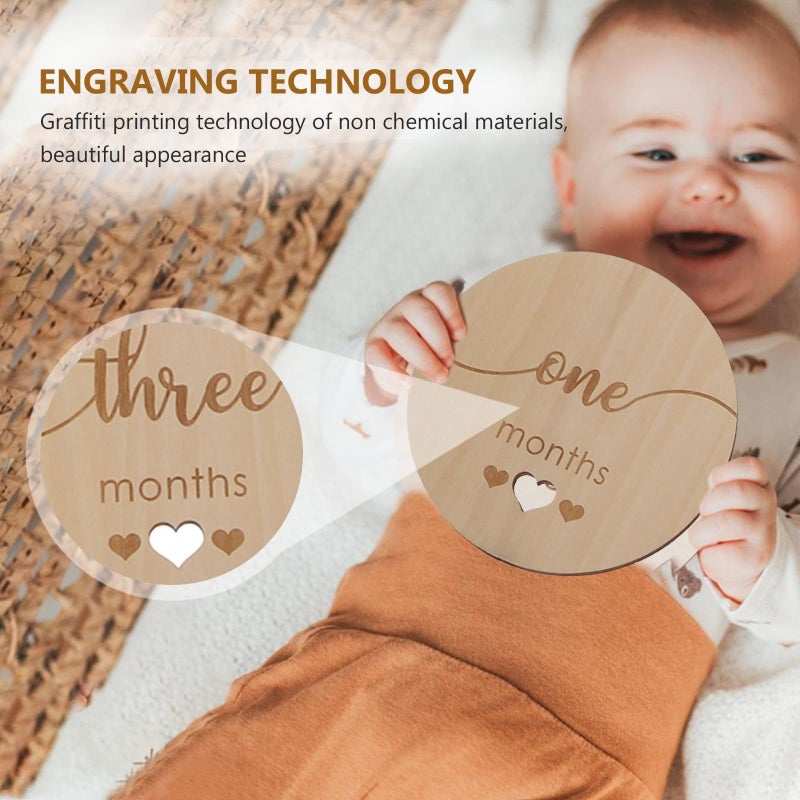 15 Pcs Wooden Milestone Cards Set For Baby Monthly Photos And Shower Props - Image 5