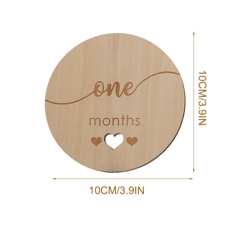 15 Pcs Wooden Milestone Cards Set For Baby Monthly Photos And Shower Props - Image 3