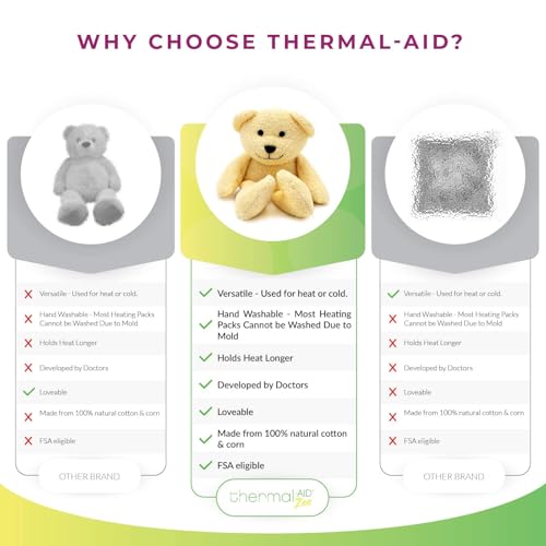 Thermal-Aid Zoo Animals - Honey The Yellow Bear - Heatable Therapeutic Stuffed Animals for Kids - Hot & Cold Therapy - Ice Pack & Heating Pack - Image 3