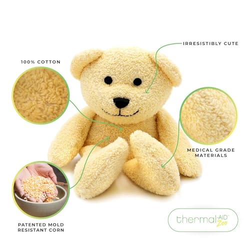 Thermal-Aid Zoo Animals - Honey The Yellow Bear - Heatable Therapeutic Stuffed Animals for Kids - Hot & Cold Therapy - Ice Pack & Heating Pack - Image 2