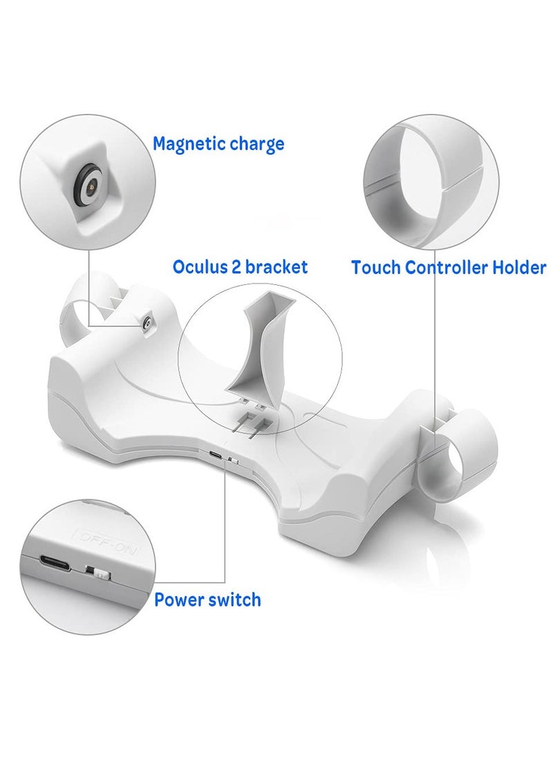 KASTWAVE - Charging Station for Oculus Quest 2 USB Charging Dock Stand for VR Headset High-Speed Charging Station Stand With Breathing Light for Quest 2 Handle Storage Dock - Image 1