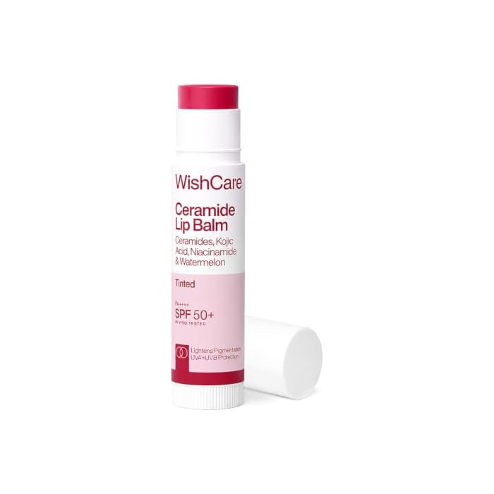 WishCare Tinted Lip Balm with SPF 50 PA+++ – Enriched with Niacinamide, For Women, 5g