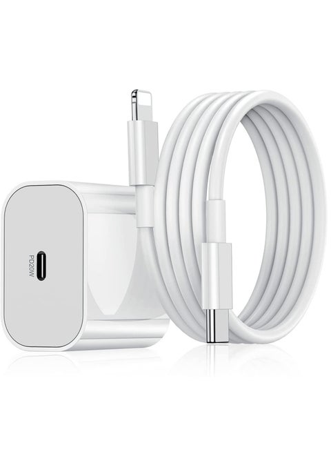 20W PD Charger for iPhone Original 20W PD Fast Type C Wall Charger with Charging Compatible Compatible with iPhone13/13 Mini Pro Max/12 Pro Max/12 Mini/11 Pro Max/Xs Max/XR/X/8Plus,iPad
