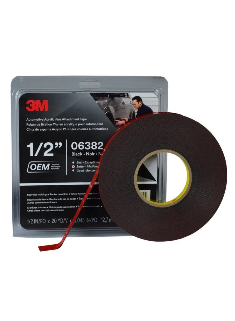 3M 3M 60ft Extremely Strong Mounting Tape Black / 1/2" 