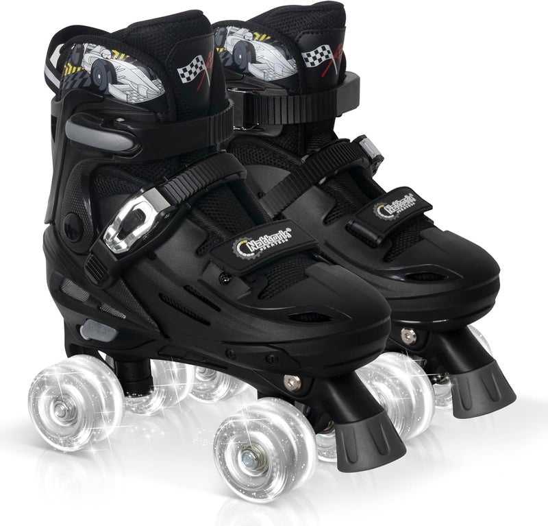 Nattork Adjustable Roller Skates for Kids Boys Girls Teen Youth Age 4-16 Cool Racing Car Indoor Outdoor Gift Idea for Birthdays - Image 1