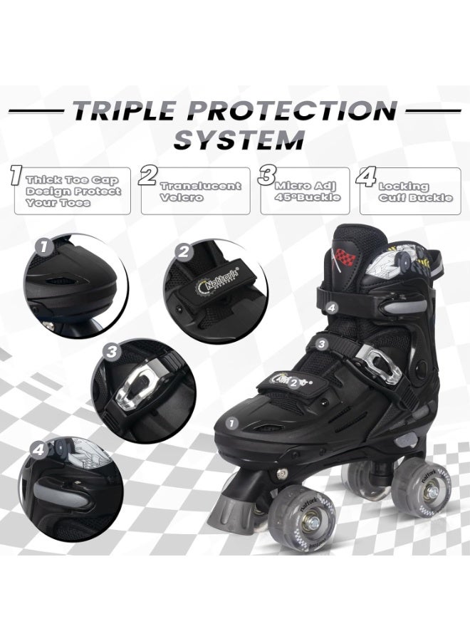 Nattork Adjustable Roller Skates for Kids Boys Girls Teen Youth Age 4-16 Cool Racing Car Indoor Outdoor Gift Idea for Birthdays - Image 2