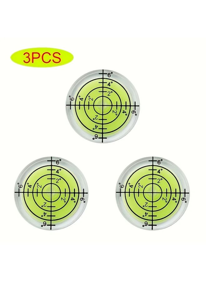 6pcs Round Bubble Spirit Level With Degree Marks For Leveling Turntable Tripod Camera - Image 1