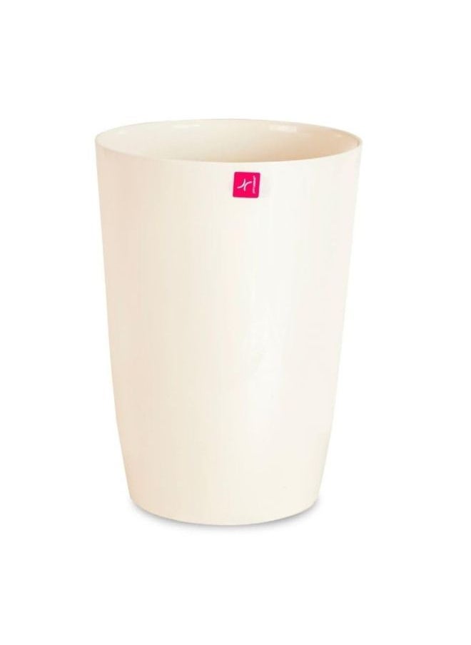 Primanova - Circular Trash Can For Kitchen Office Bathroom 27 X 12 Cm Beige ,6 Liter - Image 1