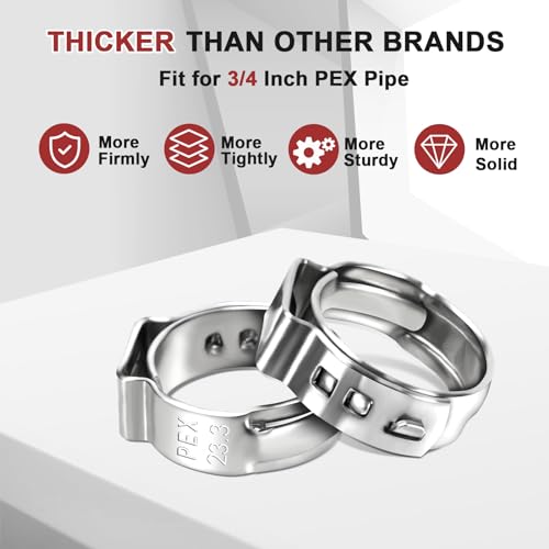 Hydencamm 60 Pack 3/4 Inch PEX Crimp Rings, Premium 304 Stainless Steel Pex Clamps, Pex Cinch Clamp Rings with Storage Case for PEX Tubing Pipe Fitting Connections By Hydencamm(3/4"x60) - Image 5