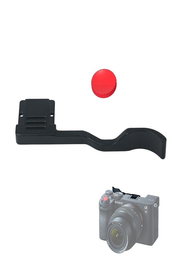 Bitubol A7CII A7CR Metal Thumb Up Grip for Sony A7C II A7C R A7C2 Digital Camera Hot Shoe Thumb Hand Grip with Camera Shutter Button Accessories (Black) - Image 1