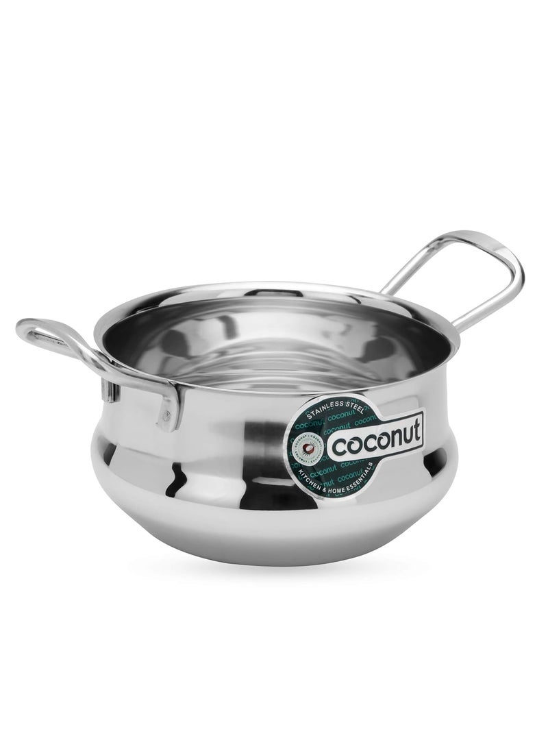 Coconut - Coconut Stainless Steel Cookware Combo - Induction and Gas Stove compactible -3 pc Set - Kadai - 1, Sauce Pan -1, Cooking Pot-1 - Image 1