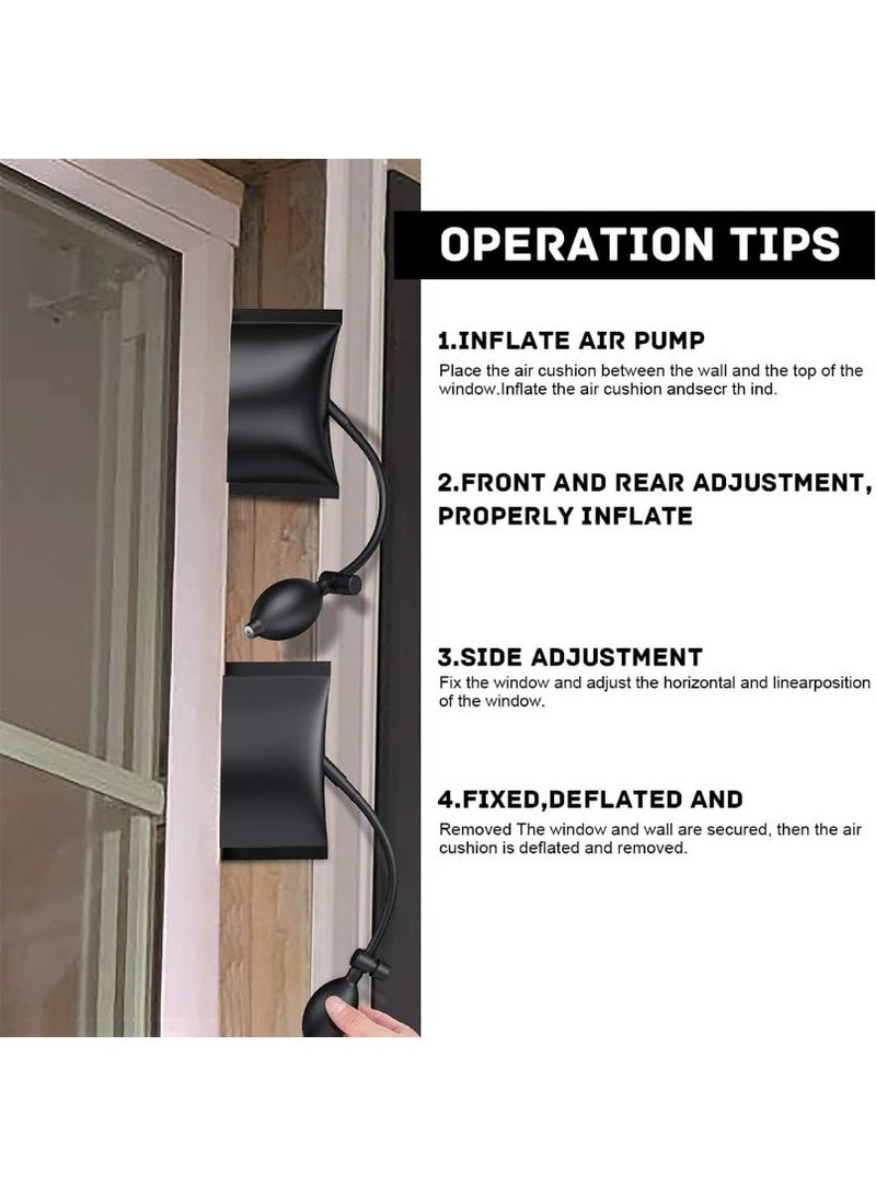 2-Pack Air Wedge Pump Up Bag – Inflatable Shim Bag Alignment Tool for Door & Window Installation, Leveling Hand Tool for Home Repair & Construction – Black - Image 4