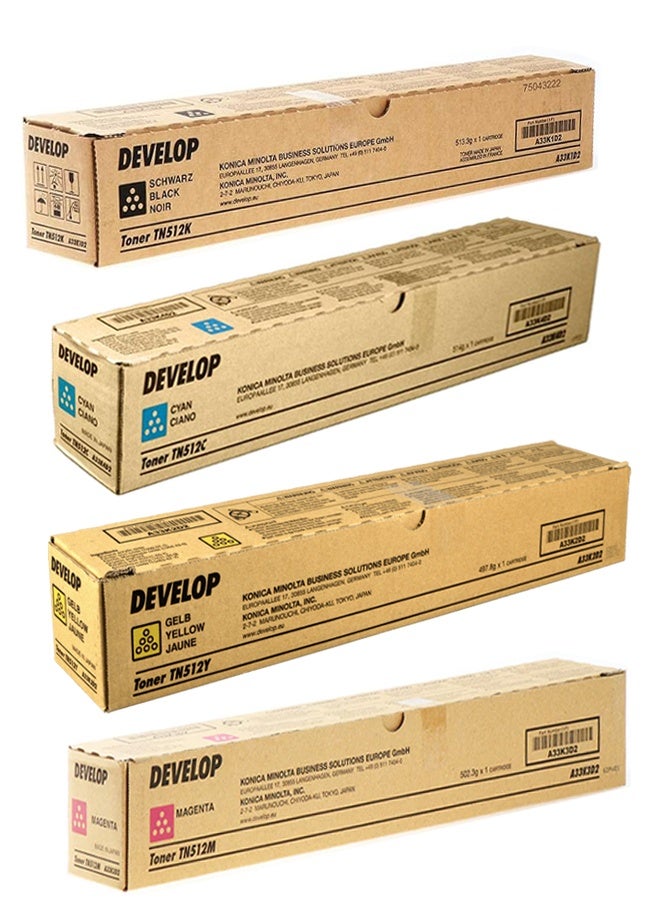 ديفيلوب Develop TN512 series includes high-yield, polymerised toner cartridges ( black and colors: Cyan, Magenta, Yellow)  Develop Ineo: +454, +454e, +554, and +554e models - Image 1