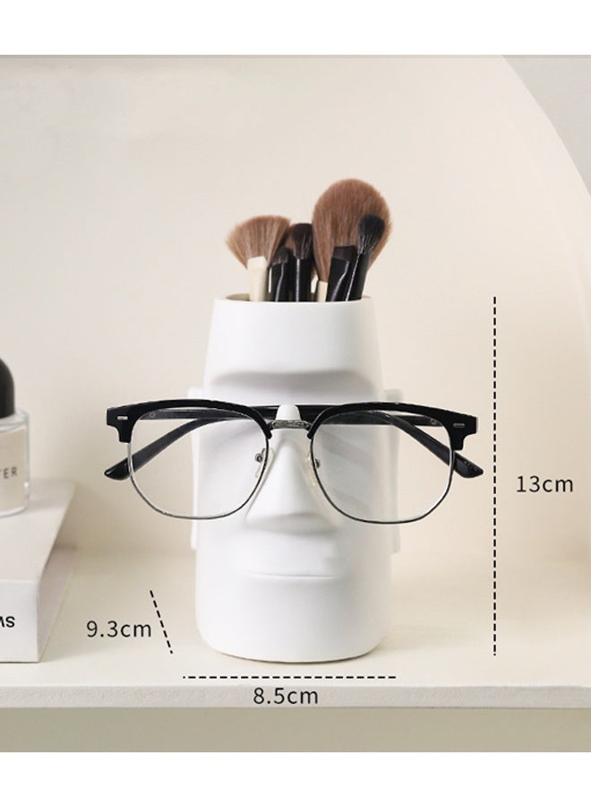 حامل نظارات وحامل أقلام متعدد الوظائف مصنوع يدويًا ومنظم للمكتب والديكور المنزلي ومزهرية إبداعية وتخزين فرش المكياج - Image 2