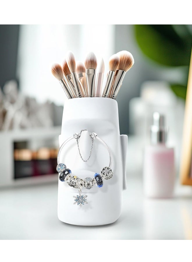 حامل نظارات وحامل أقلام متعدد الوظائف مصنوع يدويًا ومنظم للمكتب والديكور المنزلي ومزهرية إبداعية وتخزين فرش المكياج - Image 3