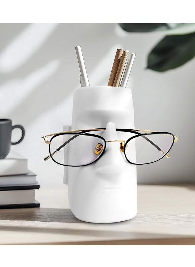حامل نظارات وحامل أقلام متعدد الوظائف مصنوع يدويًا ومنظم للمكتب والديكور المنزلي ومزهرية إبداعية وتخزين فرش المكياج - Image 4