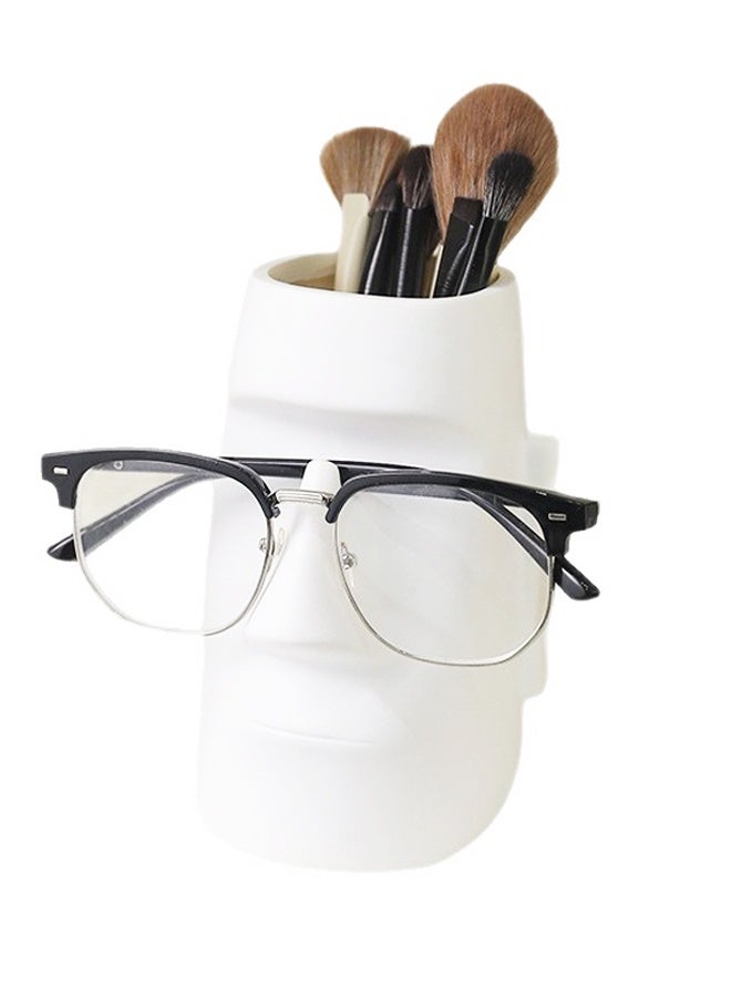 حامل نظارات وحامل أقلام متعدد الوظائف مصنوع يدويًا ومنظم للمكتب والديكور المنزلي ومزهرية إبداعية وتخزين فرش المكياج - Image 1